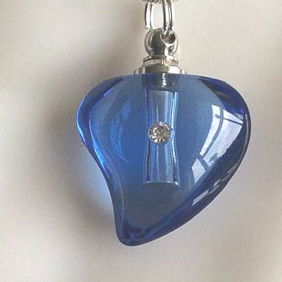 Pasco Specialty Products Jewelry Blue Crystal Heart With Rhinestone
